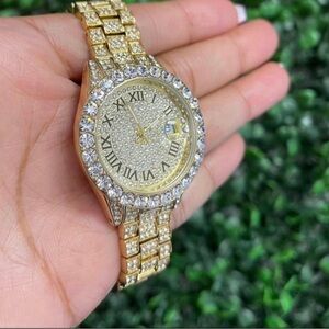 Gold icy watch